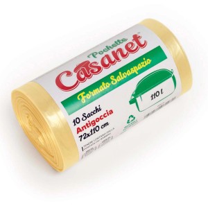 Rotolo di sacchi per immondizia gialli, 10 pezzi, 72x110 cm, categoria: Pattumiere