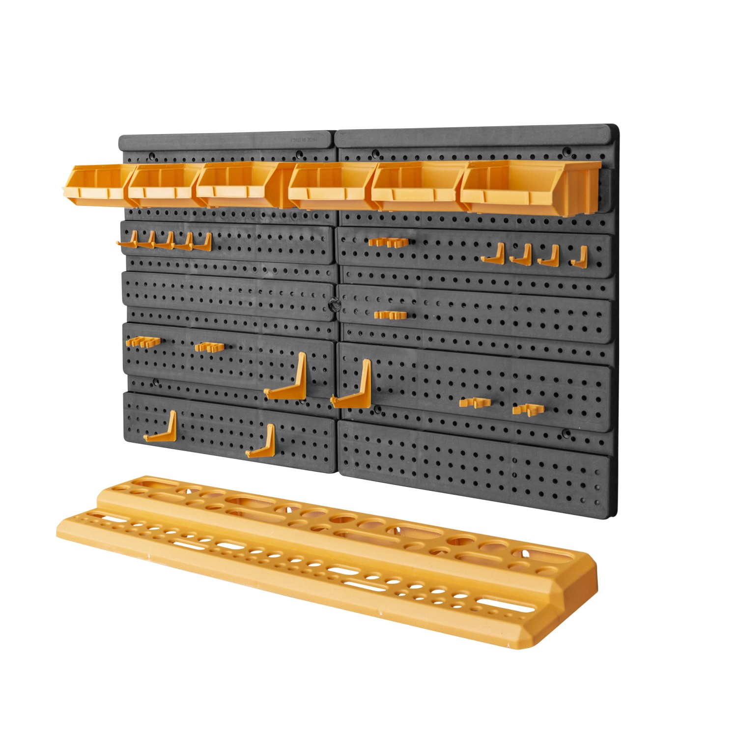 Pannello Portautensili Con Mensola - 6 Contenitori E 19 Ganci, In Polipropilene, Dimensioni 40x65cm - Foto 11