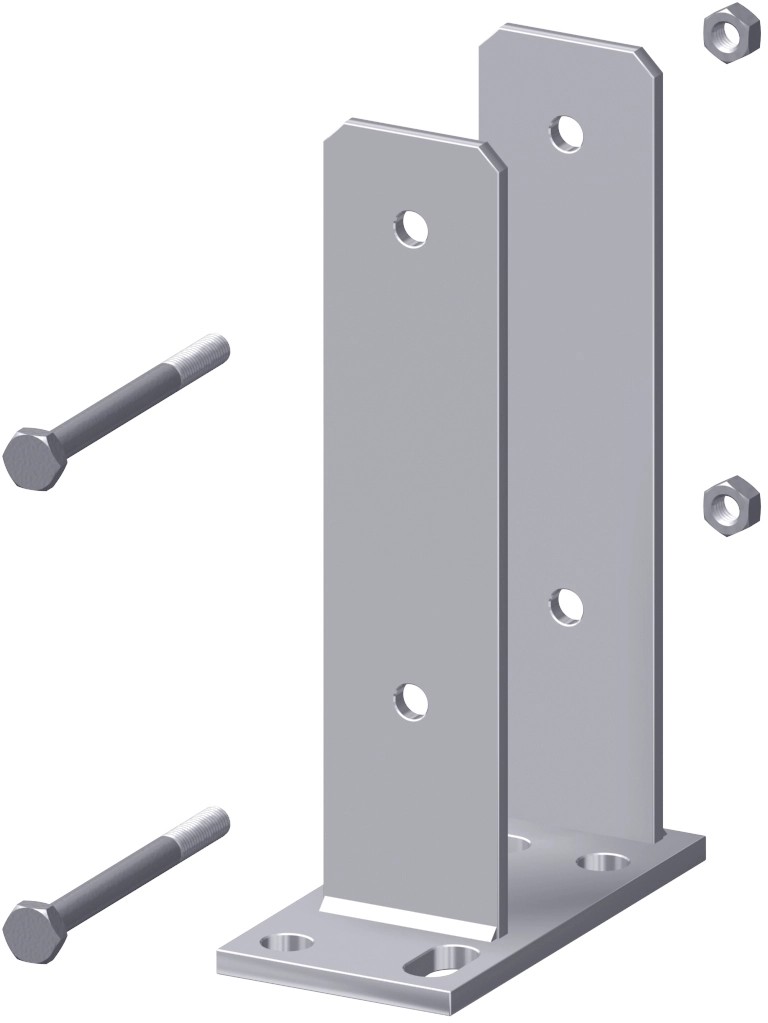 Staffa A U Per Palizzate - Supporto Angolare In Acciaio Per Recinzioni E Gazebo 90x90mm - Foto 7