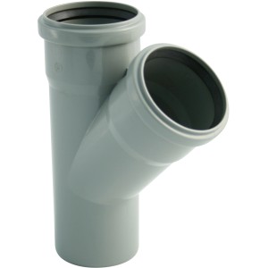 Raccordo a Y semplice Marley HT 45° DN 40/40 per tubi di scarico, grigio.