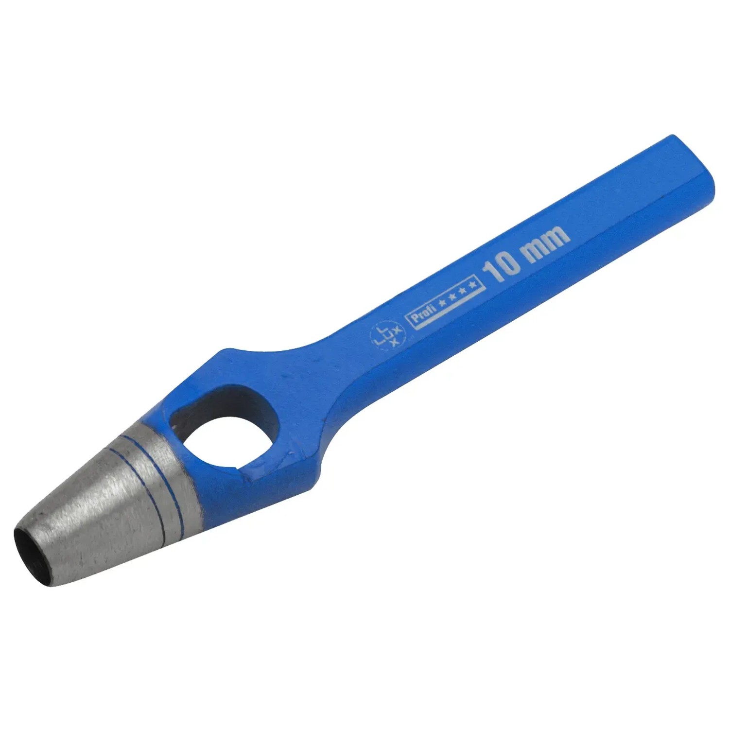 Punzone per fori LUX Comfort 10 mm blu in acciaio per fori su moquette, cartone, sughero.