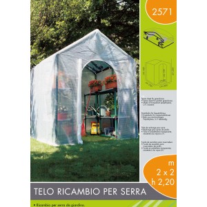 Telo di ricambio per serra, trasparente, 2x2x2,20m, per serre da giardino.