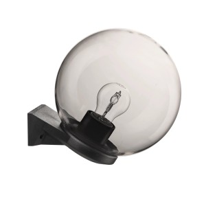 Applique t.b.t. con sfera in vetro e lampadina.