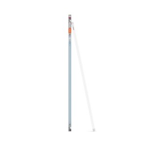 Tubo LED OSRAM T8 bianco freddo 4000 K. Uno in confezione, una lampada fluorescente LED trasparente accanto.