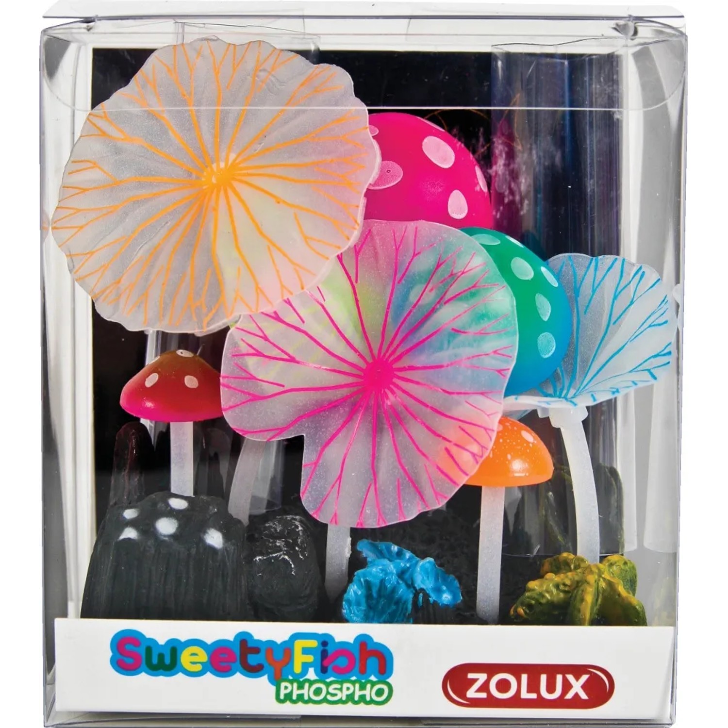 Set decorativo di funghi colorati per acquari di t.b.t.