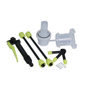 t.b.t. Set irrigazione con lancia, ugelli e filtri.