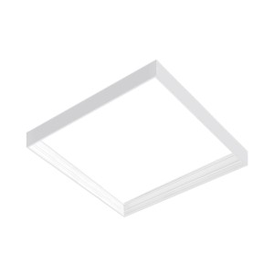 Pannello LED t.b.t. quadrato bianco per montaggio a soffitto o parete.