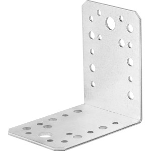 Staffa angolare zincata, 90x90x65 mm, per strutture in legno.