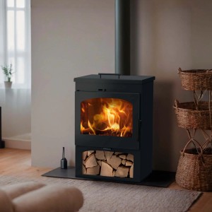 Stufa a legna in acciaio Bristol 5 Ecodesign 7,8 kw nero metallico