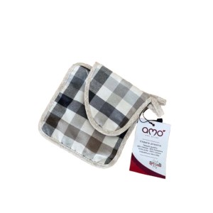 Coppia presine Alba 18x18 cm bianco e grigio 2 pz