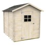 Casetta da giardino in legno Greta 178x218 cm con tetto in ardesia scura, porta singola e finestra. Per attrezzi.