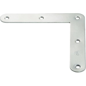 Staffa angolare in acciaio inox, 120x120x20mm, con fori per un facile montaggio.