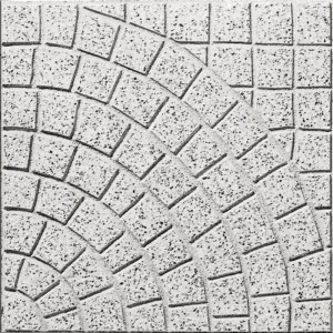 Lastra per pavimentazione quadrata con motivo ad arco per esterni.