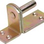 Cerniera a vite D2 zincata gialla, 98x35 mm, perno Ø 13 mm, per fissaggio di bandelle.