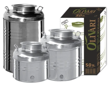 Fusto contenitore olio inox olivari 15 l