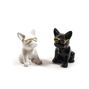 Bulldog in ceramica 7,5x6xH10 cm assortito