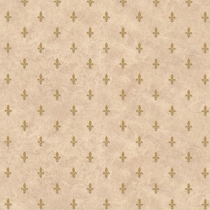 Pellicola adesiva t.b.t. con motivo a giglio dorato su sfondo beige.