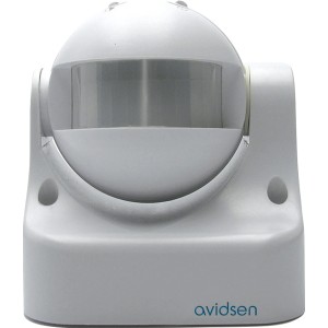 Rilevatore di movimento Avidsen per sistemi di allarme, design bianco.