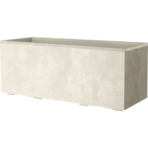 Fioriera Deroma Millennium, bianco perla, 39x99,3x37,6 cm, con ruote. Ideale per interni ed esterni.
