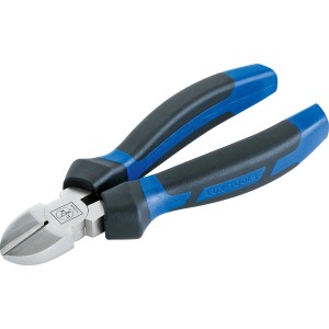 Tronchese laterale LUX Classic 160 mm con manico bicomponente blu e nero.