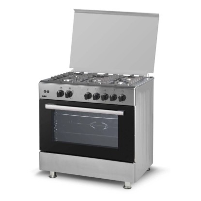 Cucina a gas con forno elettrico Poseidon 5 bruciatori 85x90 cm inox