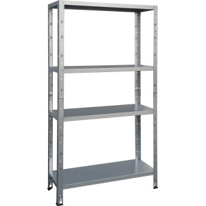 Scaffale a incastro OBI Light in metallo zincato S, con 4 ripiani regolabili. Robusto per ordine.
