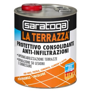 Barattolo di Saratoga La Terrazza fondo per pavimenti in piastrelle e pietra.