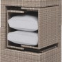Set lounge Olea Compact 3 pz, polyrattan, color sabbia, con cuscini e imbottiture