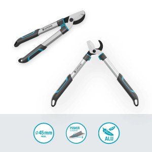 Cesoia per rami Gardena EasyCut S con taglio bypass, leve in alluminio e PowerCoating.