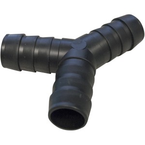 Raccordo a T nero per tubi lavatrice, raccordo a Y in plastica.