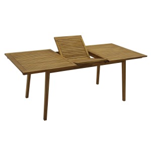 Tavolo da giardino allungabile t.b.t. in legno con design a listelli.