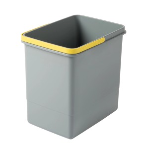 Cestino t.b.t. grigio con bordo giallo.