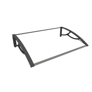 Pensilina / tettoia moderna grigia per porta d'ingresso. Protegge l'area d'ingresso da pioggia e neve.