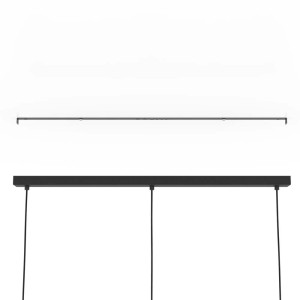 Lampadario a sospensione Eglo Venezuela 3 luci L93,5x23,5xH110 cm accia nero oro