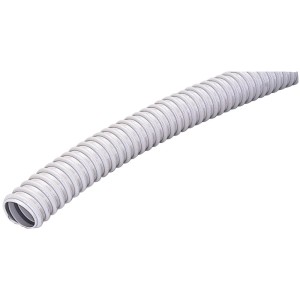 Tubo Corrugati t.b.t. grigio, flessibile e ondulato.