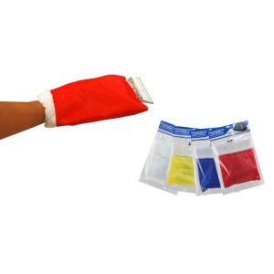 t.b.t. Guanto raschiaghiaccio in rosso, blu, giallo e bianco per proteggere dal freddo durante la raschiatura del ghiaccio.