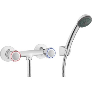 Miscelatore doccia a parete Idrostile Teno con set cromo