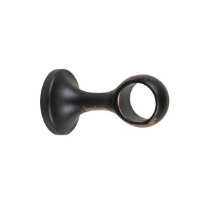 Supporto per bastone per tende marrone scuro per montaggio a parete.