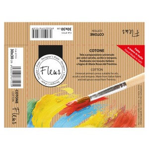 t.b.t. Telaio 30x30 cm con pennello e residui di pittura.