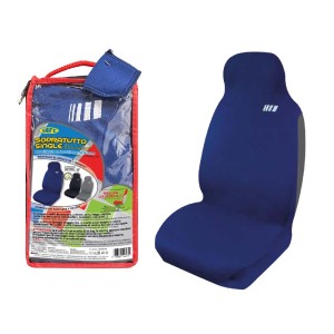 Coprisedile auto blu di t.b.t. per la cura dell'auto, confezionato e singolo.