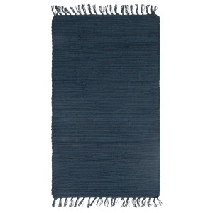 Tappeto/zerbino blu t.b.t. con frange per cucina e ingresso.