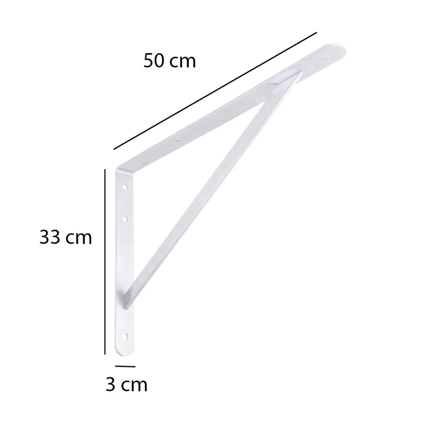 Reggimensola in acciaio 500x330x30x4 mm bianco opaco_2