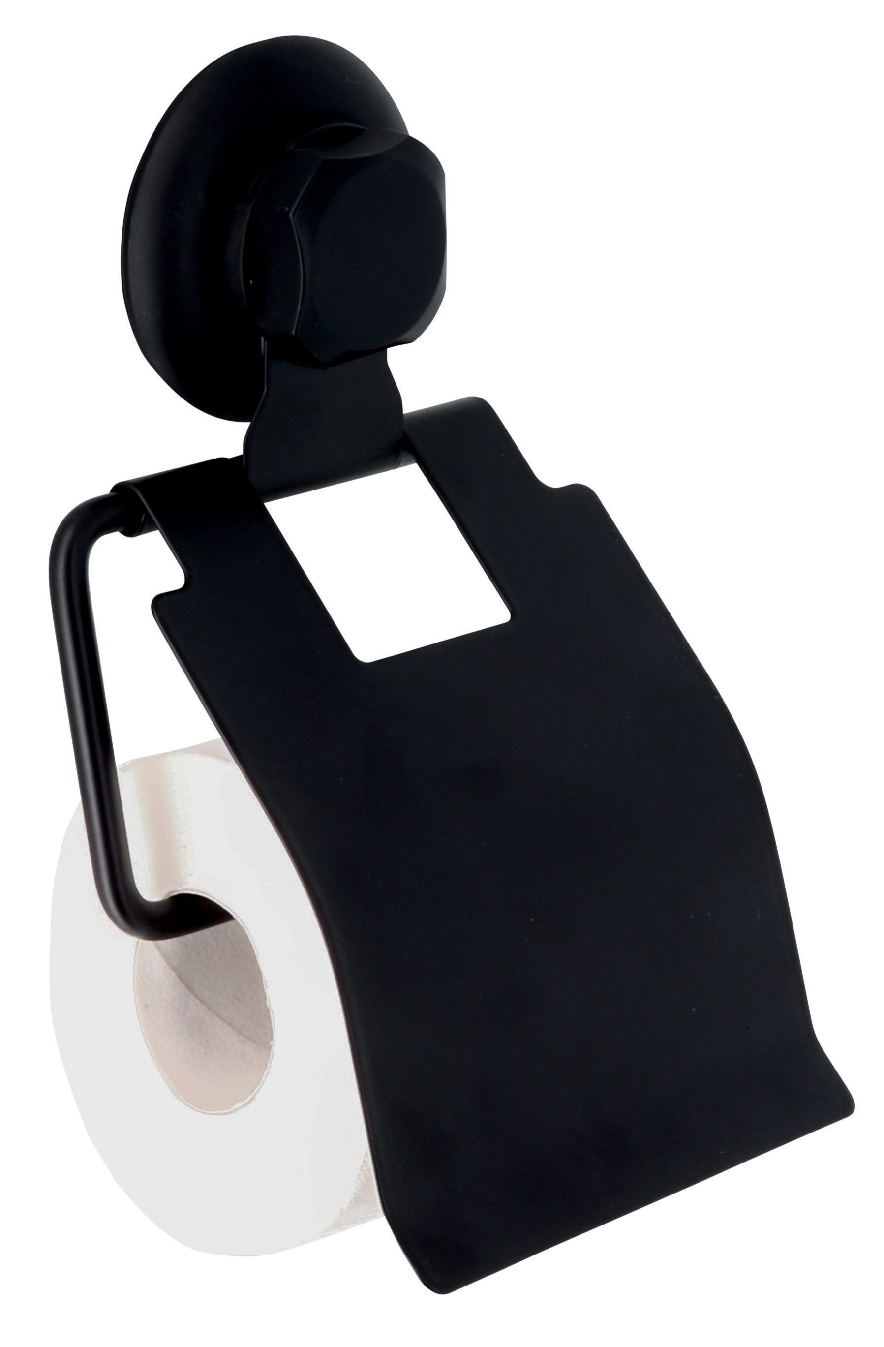 Bestlock porta carta igienica a ventosa nero 14,8x3,3x22,5 cm