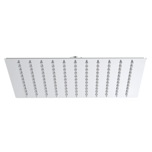 Soffione doccia t.b.t. rettangolare cromato per montaggio a soffitto.