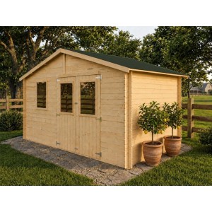 Casetta da giardino in legno Molveno sp 25 mm H236xL396xP249 cm