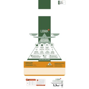 LIBRA Urinary Care cibo secco per gatti con pollo, 1,5kg.