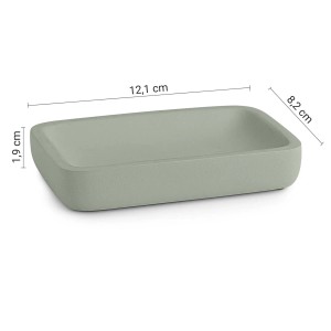 Portasapone bagno Ylenia in resina verde salvia matt