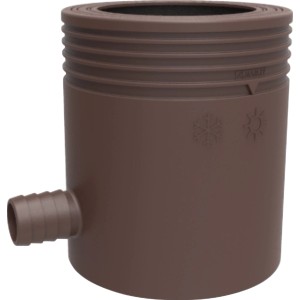 Collettore di acqua piovana Marley marrone DN 80/105 con filtro e arresto di troppopieno per grondaie in plastica.