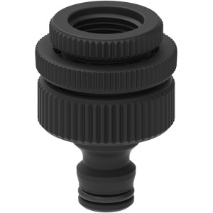 Raccordo nero t.b.t. per sistemi di irrigazione.