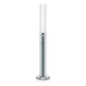 Lampada da vialetto a LED Steinel GL60 in acciaio inox e vetro opale, con rilevatore di movimento.